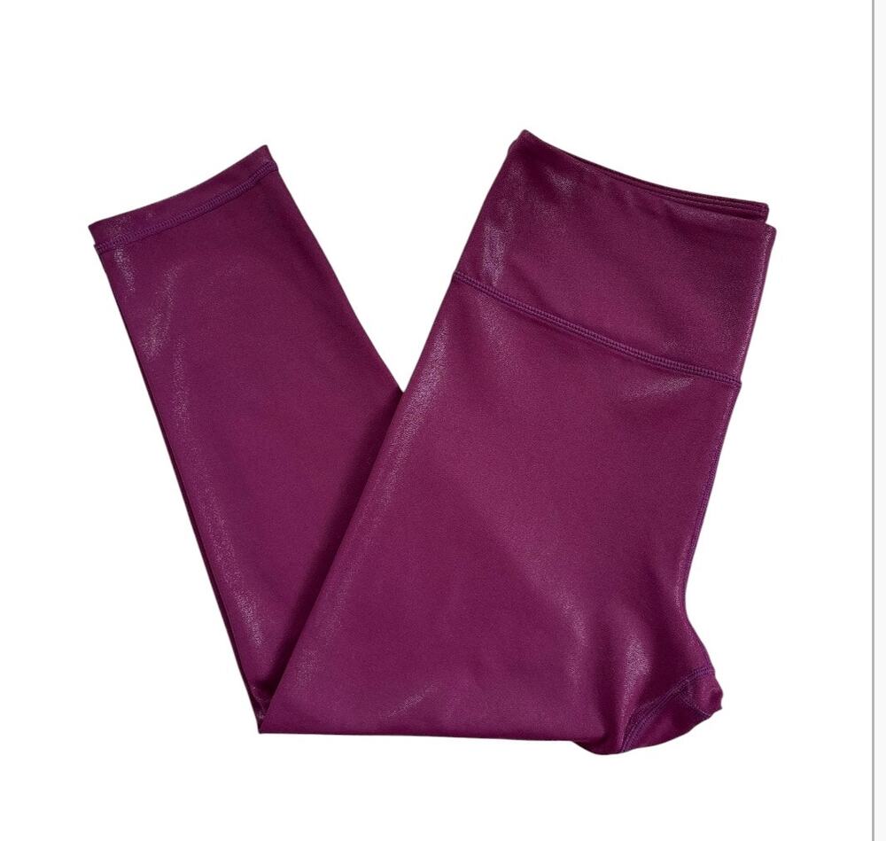 Zyia Active Women's Size 12 Purple High Waisted Ankle Length Activewear Leggings